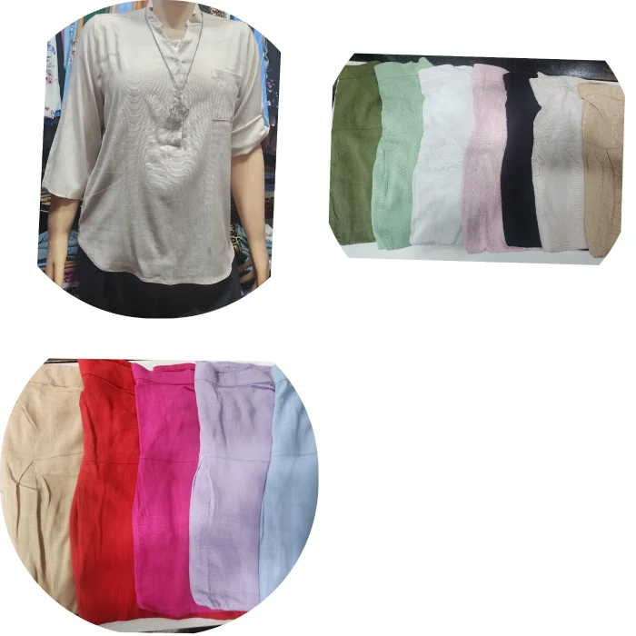 Camisolas Cuello Mao Lisas Mangas 3/4 en Lino Elastizado Excelente Calidad