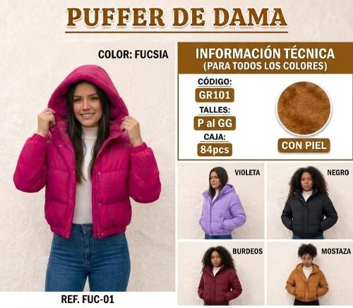 Puffer C/ Piel  5 Colores - Miniatura 3