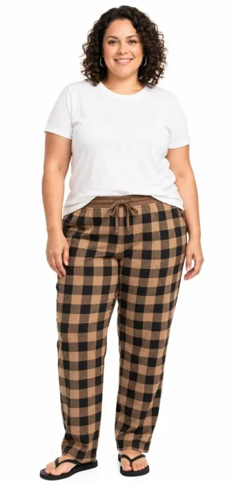 Pantalon Talles Especiales de Verano a Cuadros