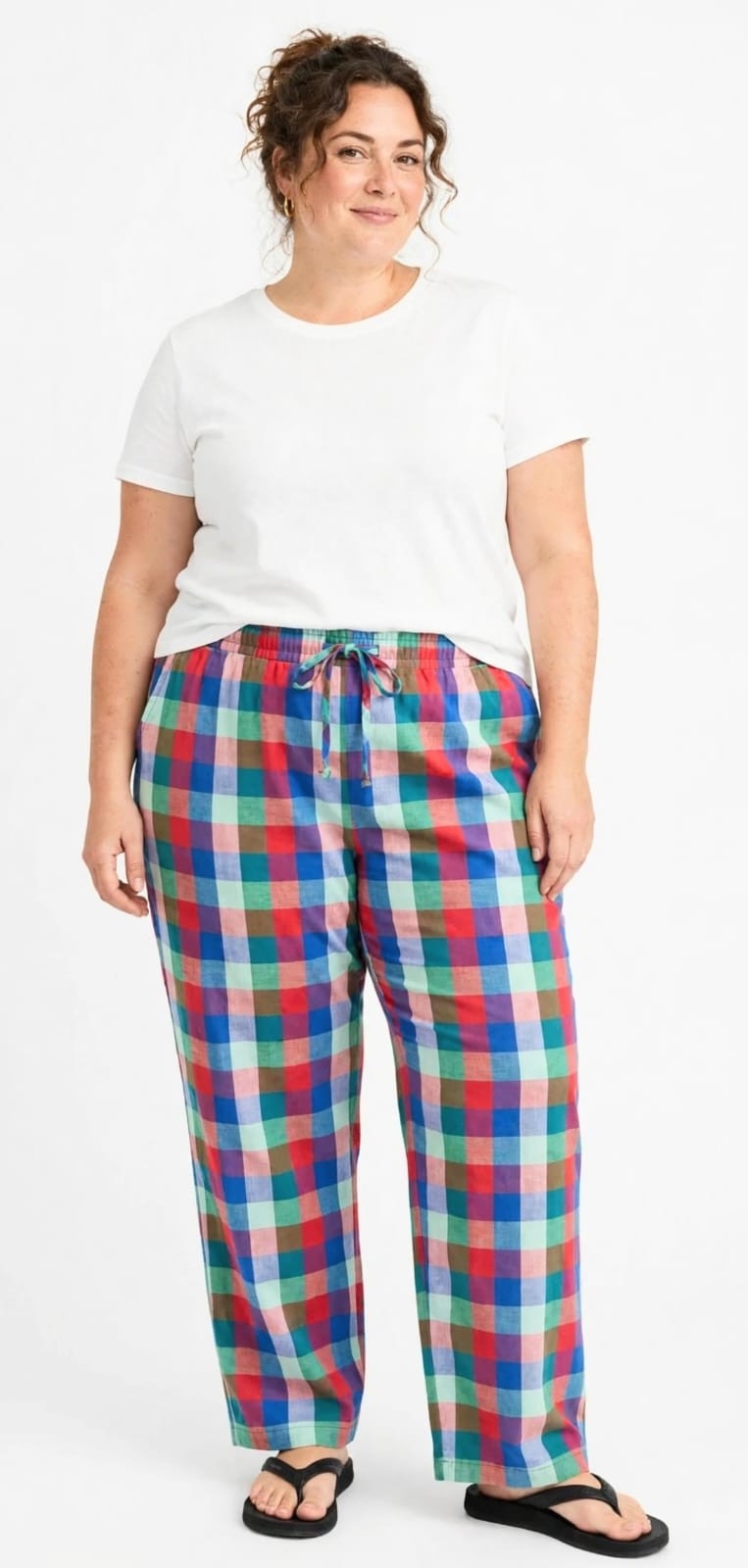Pantalon Talles Especiales de Verano a Cuadros - Imagen 2