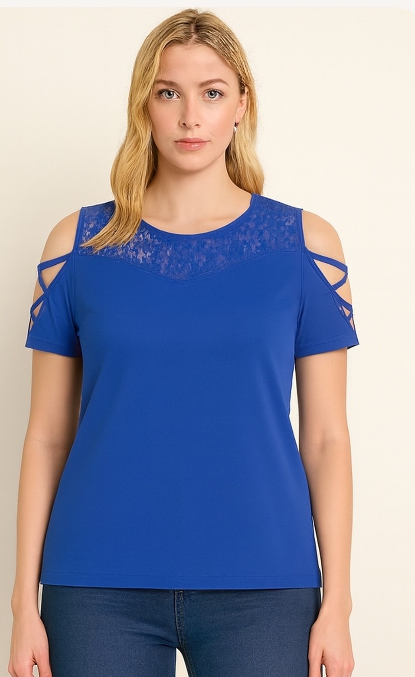 Art.5067 -c  Remera con Encaje y Tiras Cruzadas - Imagen 3
