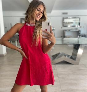 Vestido Gargantilla con Strass