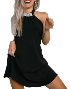 Vestido con Strass de Gargantilla - Miniatura 3