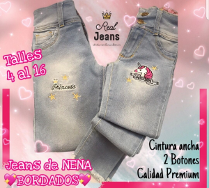 Jeans Princess Nenas Bordado