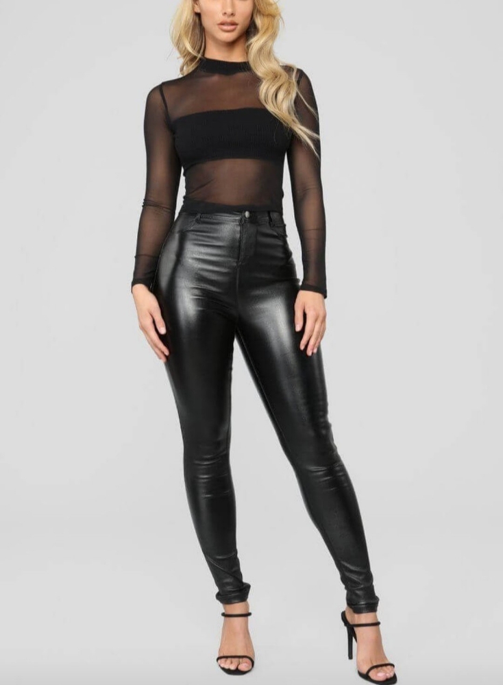 Pantalón Engomado Negro Chupin Dama - Imagen 5