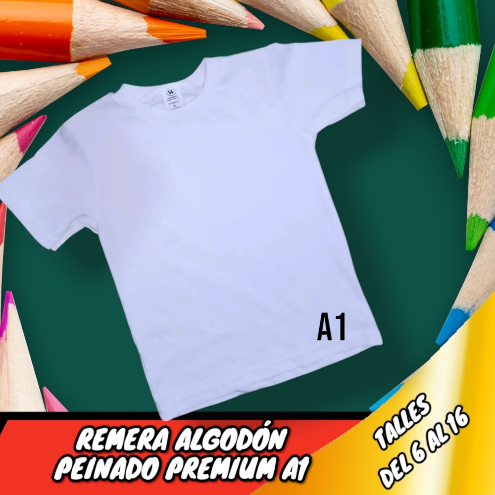 Remera Escolar Peinado Premium A1 - Imagen 3
