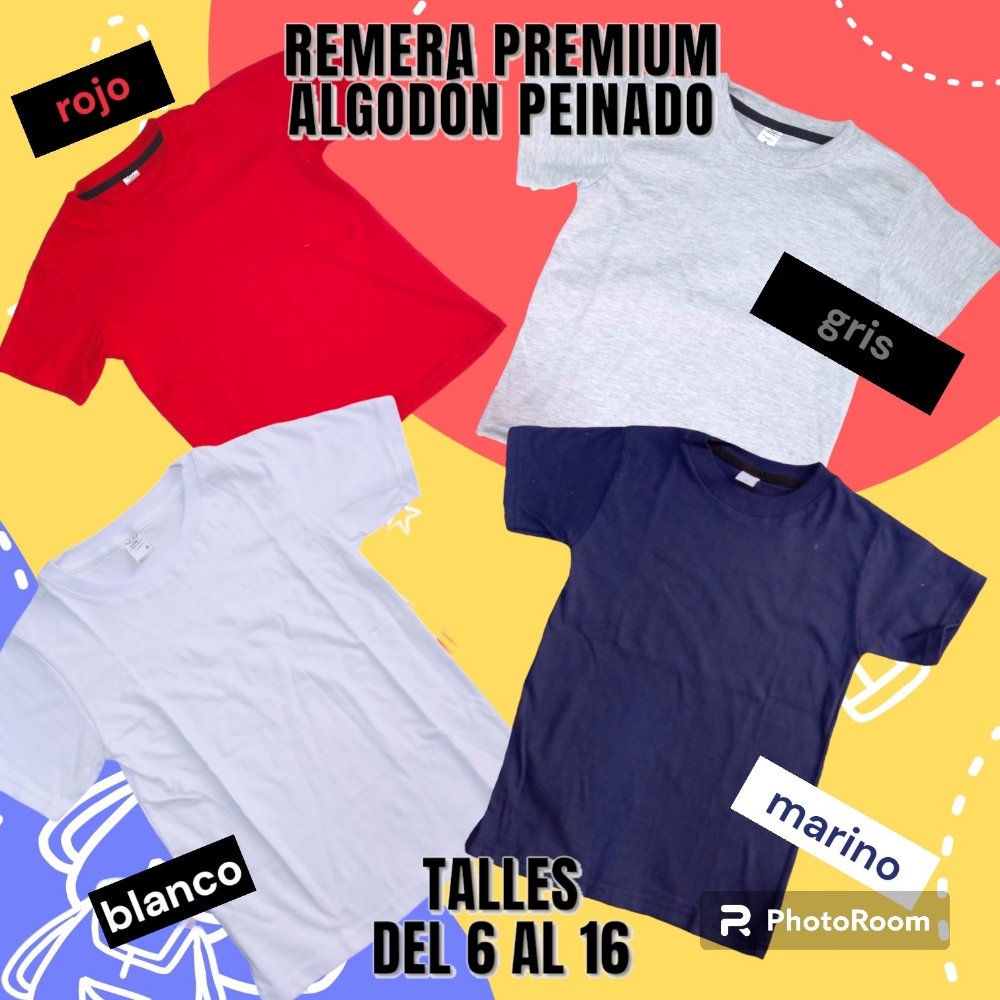 Remera Escolar Peinado Premium A1 - Imagen 2
