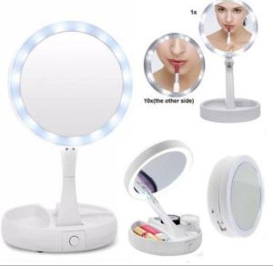 Espejo Led Plegable con Porta Accesorios