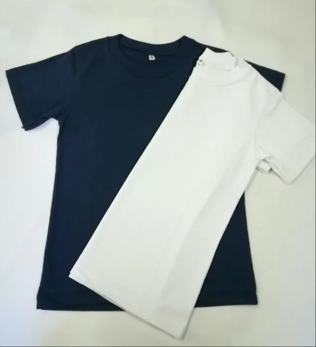 Remera Colegial Blanco Azul Unisex