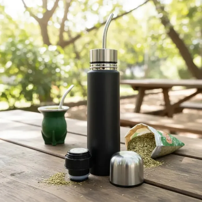 Termo Mate Autocebante 750ml 3en1 Acero Inoxidable