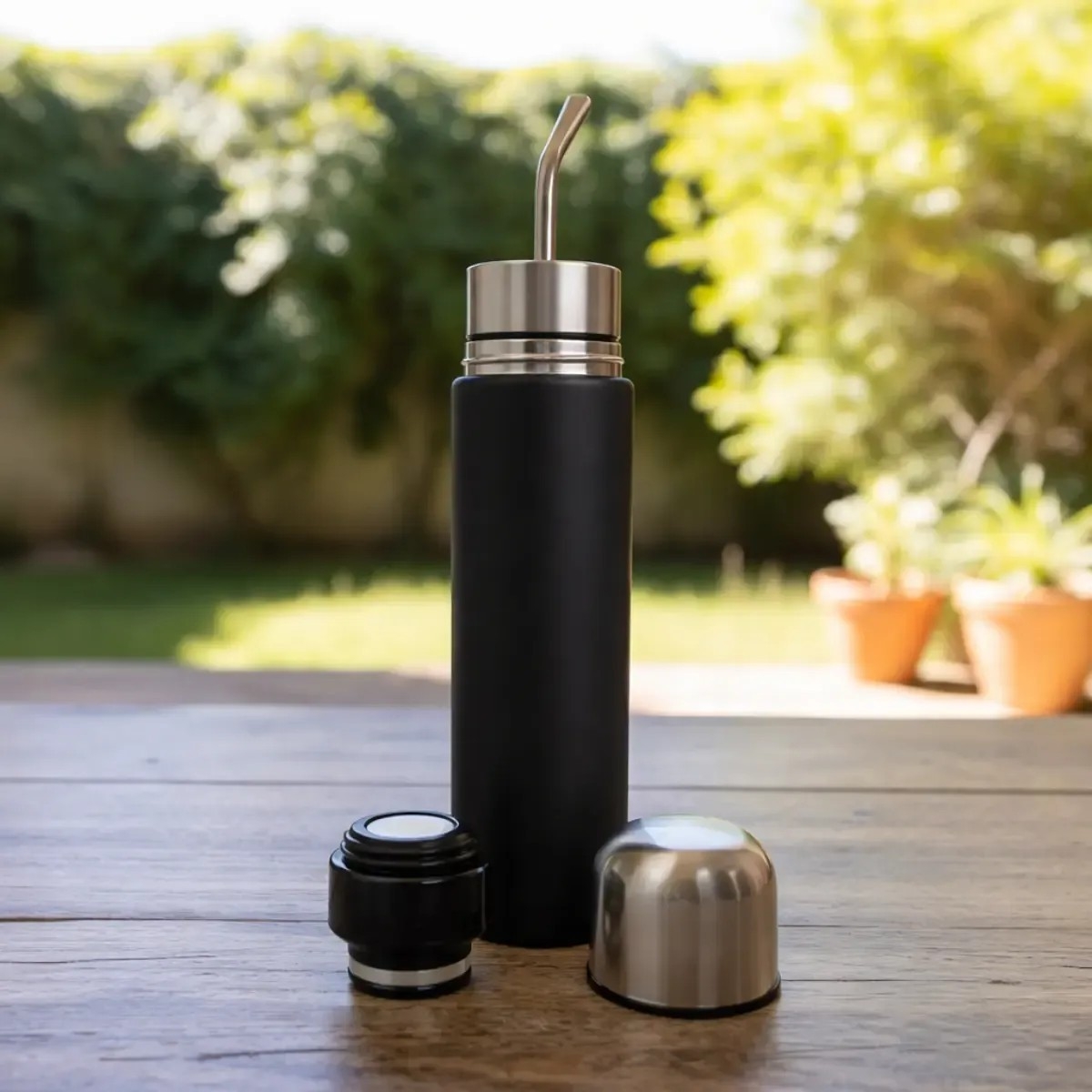 Termo Mate Autocebante 750ml 3en1 Acero Inoxidable - Imagen 5