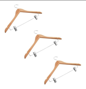 Perchas de Madera con Broche