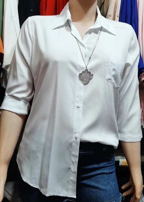 Camisas Lisas Mangas 3/4 en Fibrana Rayón Poplin