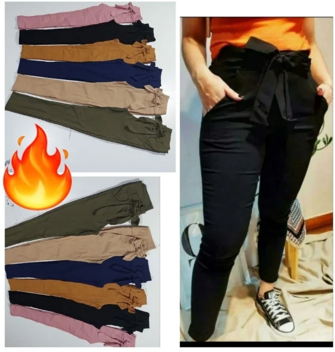 Pantalon de  Bengalina con Lazo  Unicamente Colores