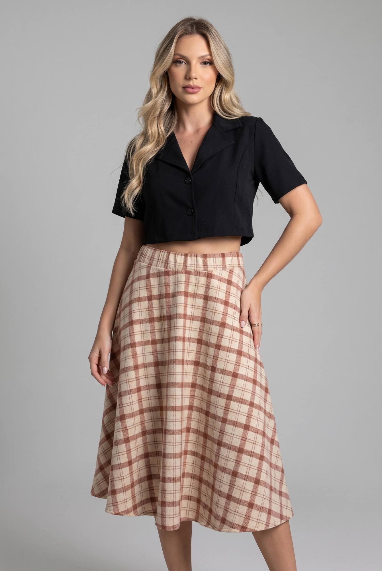 Pollera Sabrina de Paño Cuadrille - Imagen 1