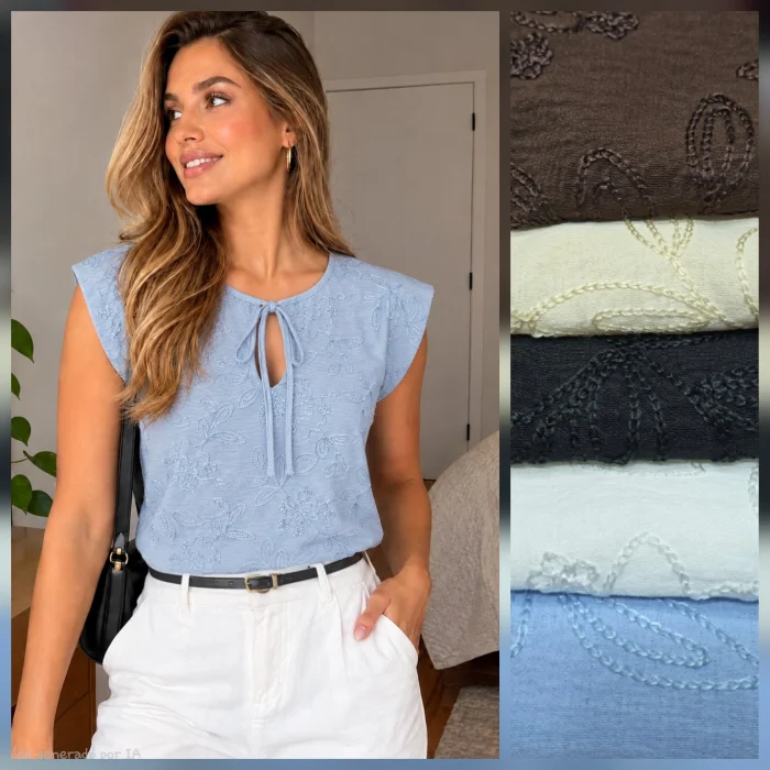 Blusa de Lino Cey Bordado