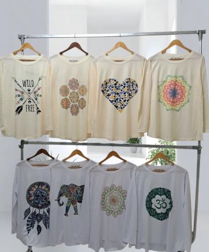 Camisetas Vs. Talles Blanco y Natural - Miniatura 2