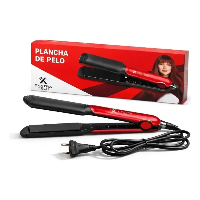 Plancha Alisadora con Regulador de Temperatura Extra Tech