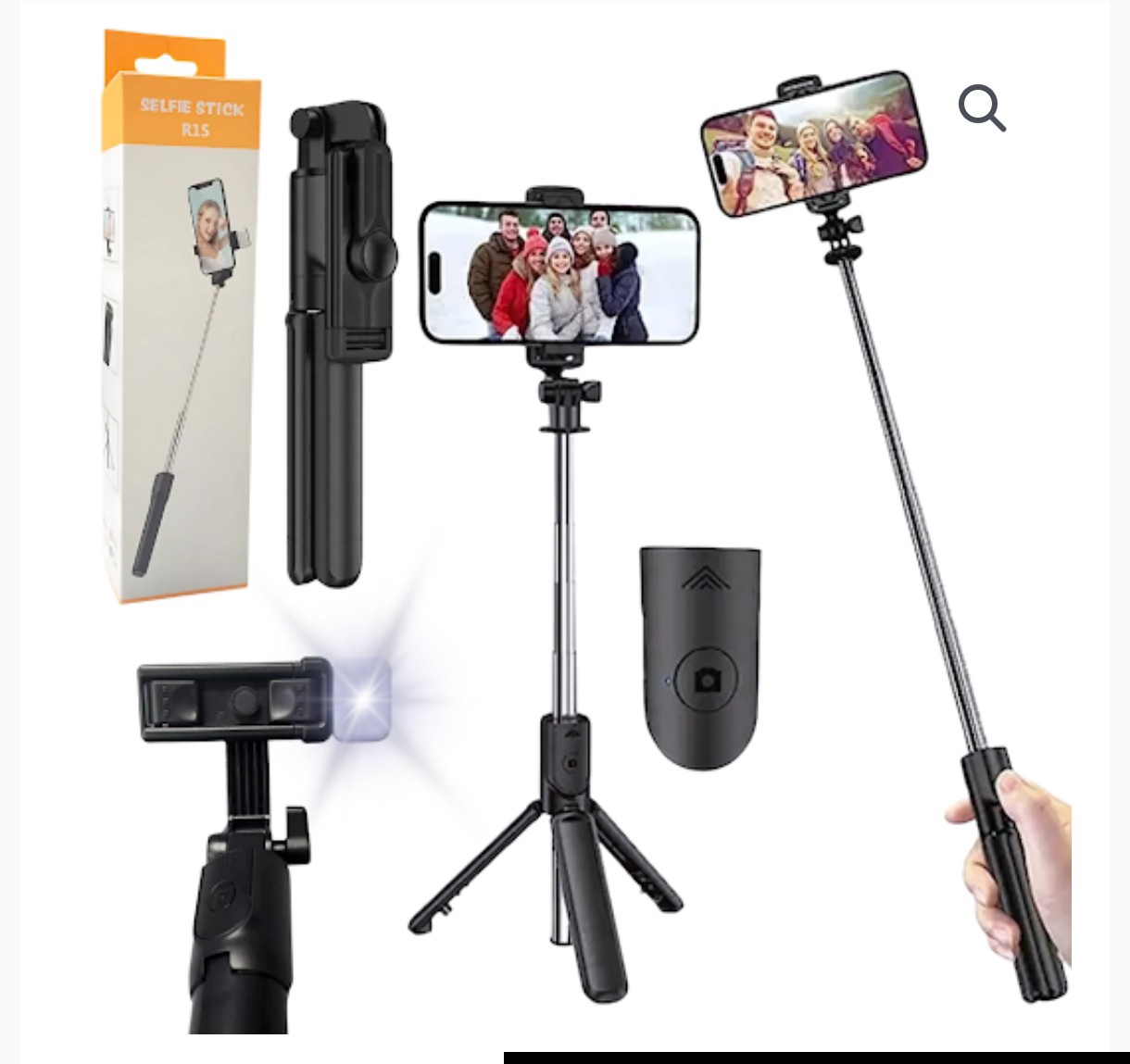 Trípode Extensible/palo Selfi con Luz y Control Bluetooth - Imagen 1