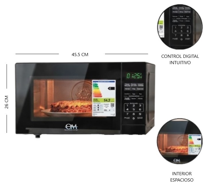 Microondas Digital Om Eco 22 Litros Tactil 1150watt Potencia - Imagen 8