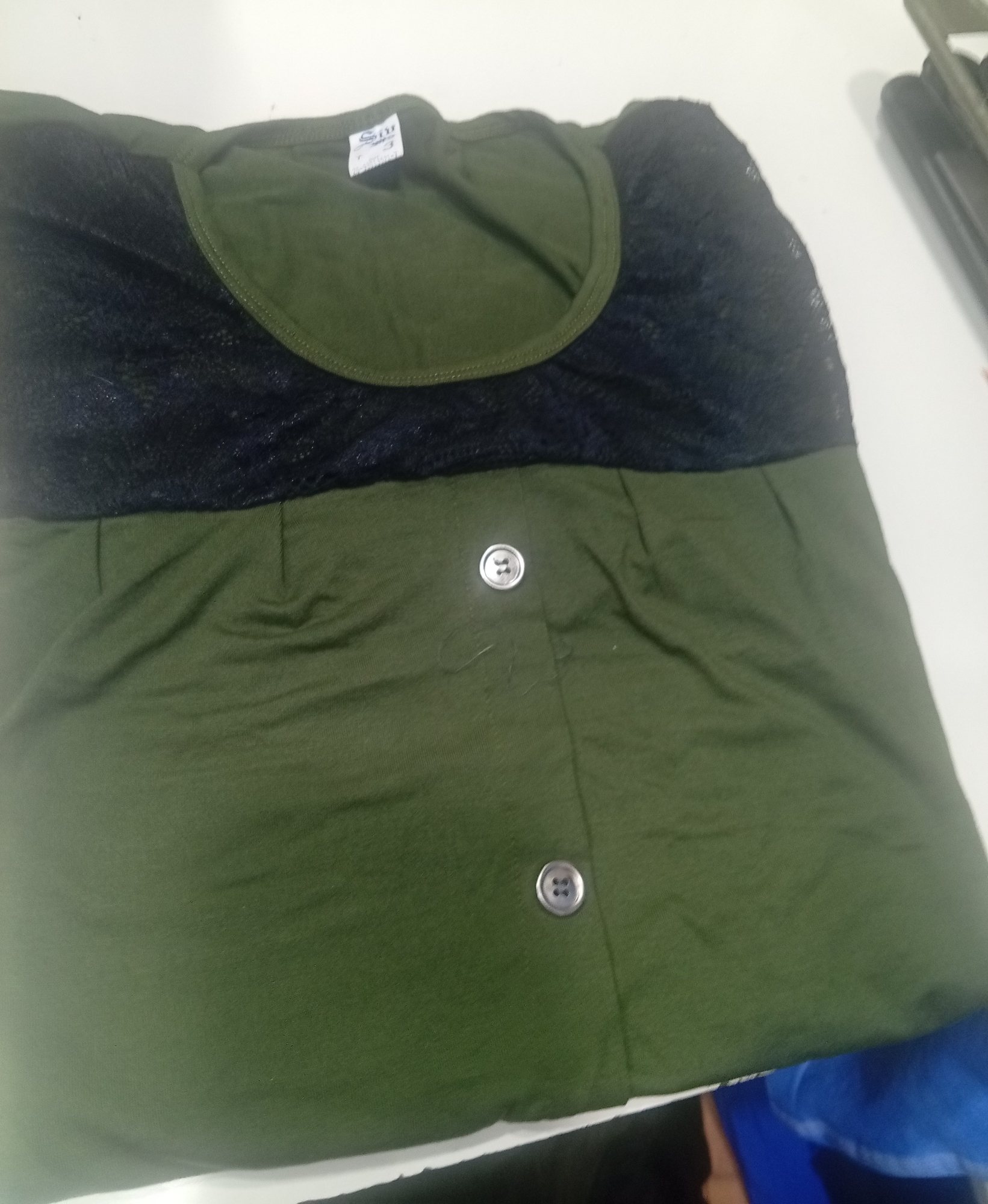 Remera Dama Modal Manga Corta Encaje Botones Colores - Imagen 5