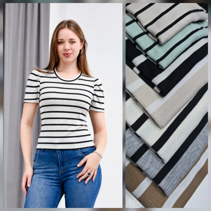 Remera Manga Princesa Rayada