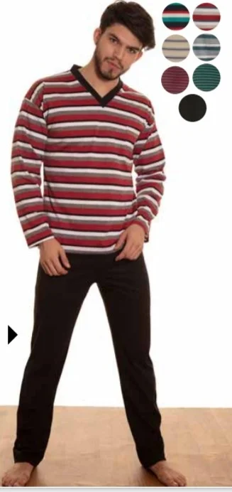Pijama Rayado Jersey M/larga P/largo Liso