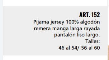 Pijama Rayado Jersey M/larga P/largo Liso - Imagen 2