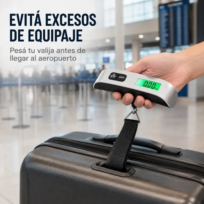 Pesa Valijas Digital 50kg Portátil Lcd Viaje con Batería
