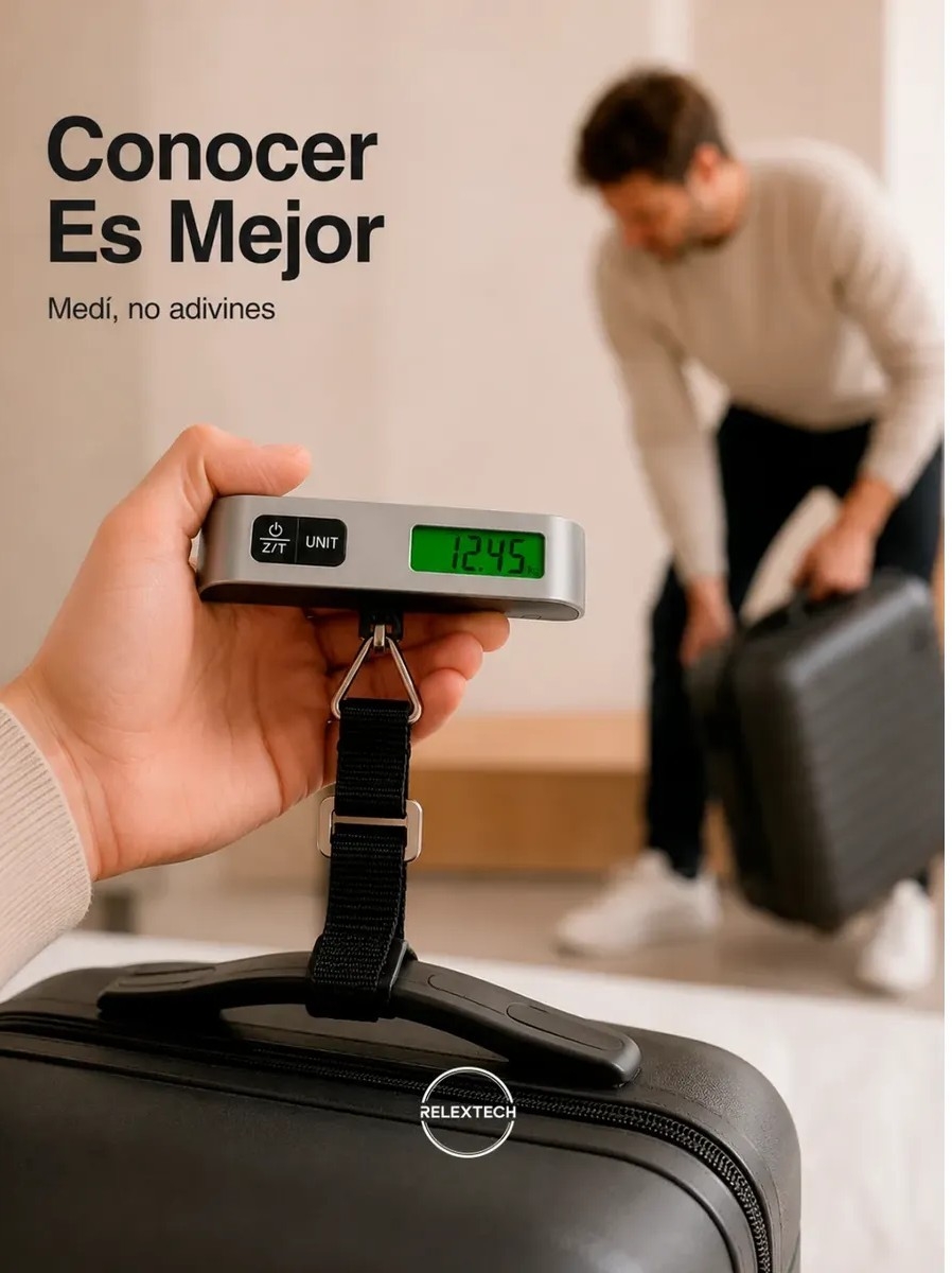 Pesa Valijas Digital 50kg Portátil Lcd Viaje con Batería - Imagen 4