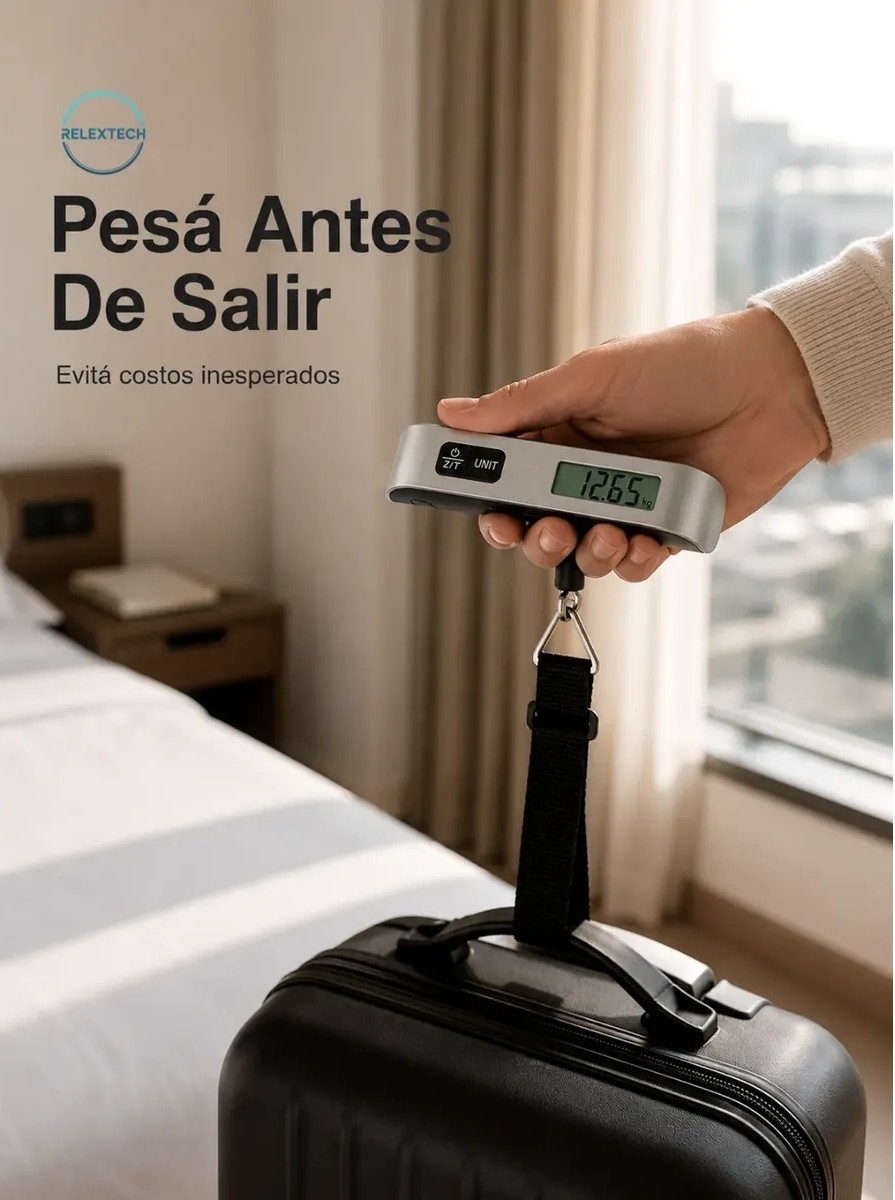 Pesa Valijas Digital 50kg Portátil Lcd Viaje con Batería - Imagen 6