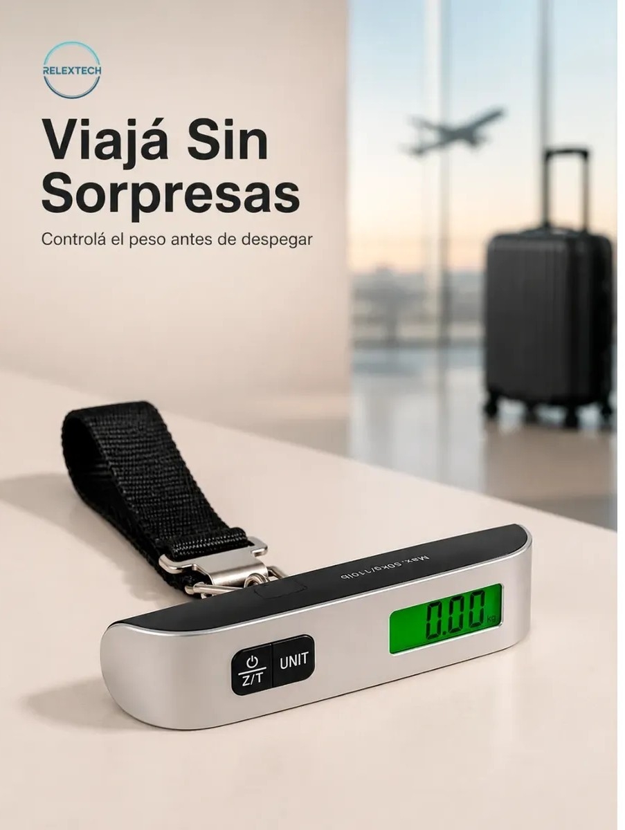 Pesa Valijas Digital 50kg Portátil Lcd Viaje con Batería - Imagen 7