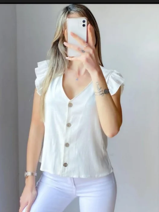Remera Estilo Camisa de Lino Sastrero
