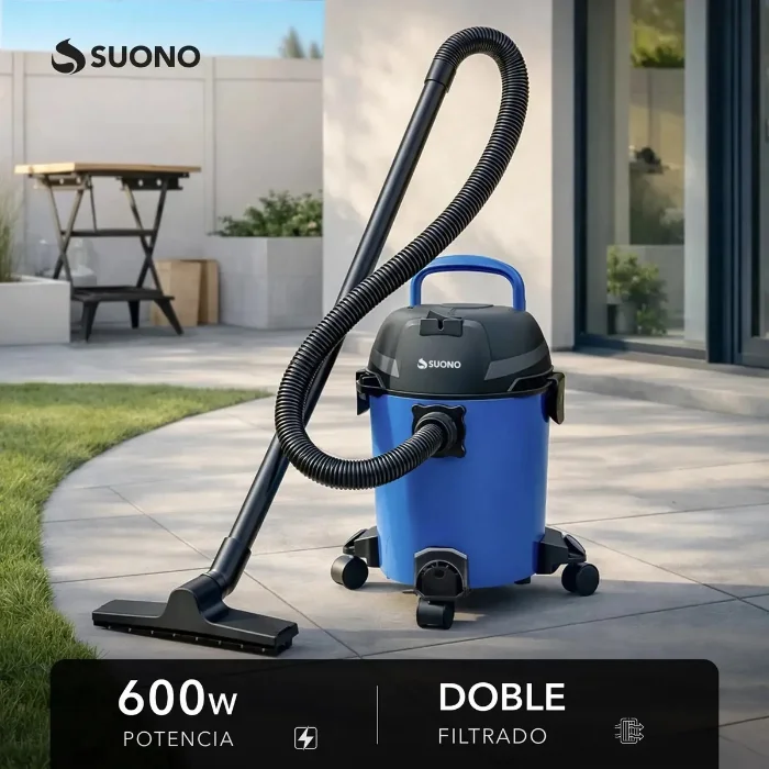Aspiradora de Tacho Suono Agua y Polvo 10l 600w Full Accesor