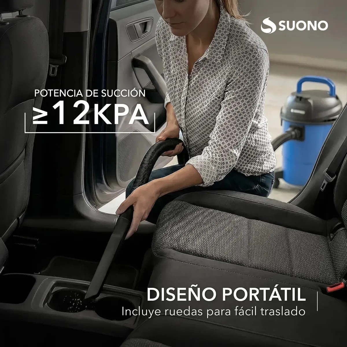 Aspiradora de Tacho Suono Agua y Polvo 10l 600w Full Accesor - Imagen 8