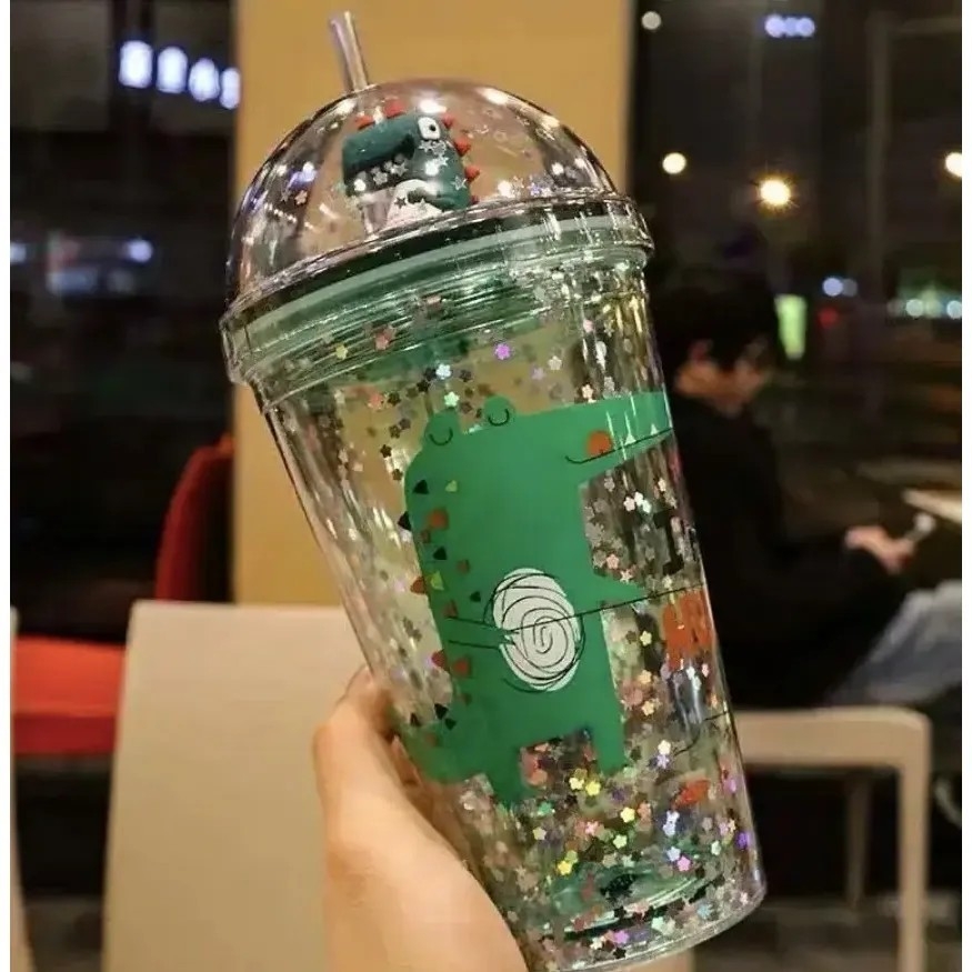 Vaso Infantil Dino de Acrilico con Sorbete y Tapa - Imagen 7