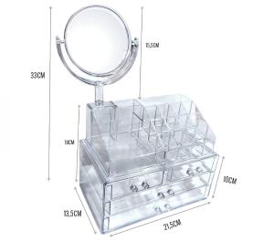 Organizador Acrilico C/ Espejo Doble Aumento - Miniatura 3