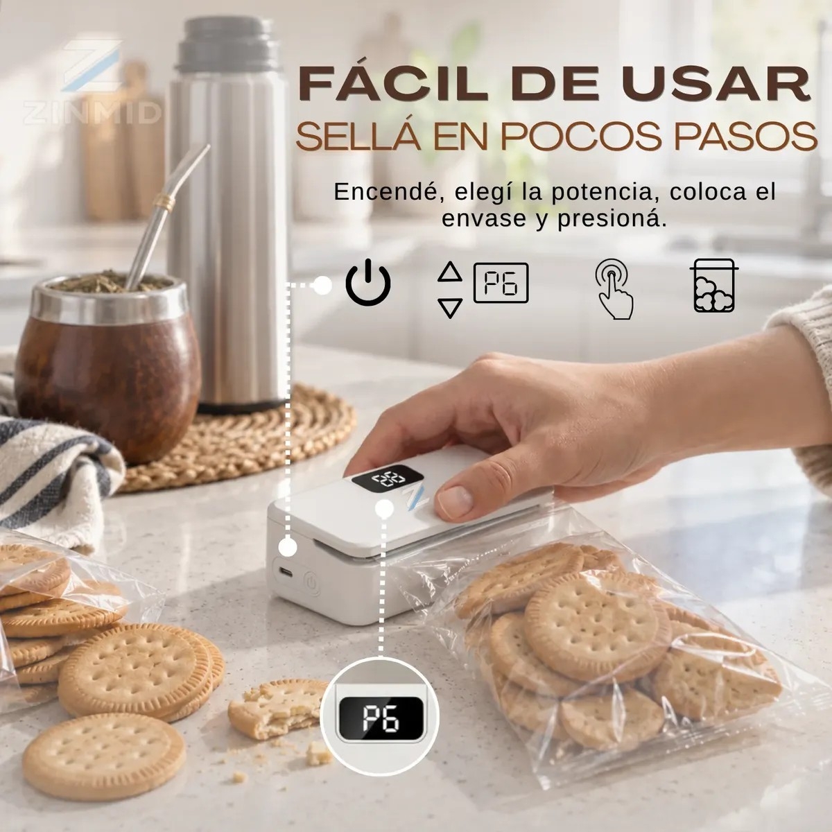 Mini Selladora Portatil D Bolsas Recargable Hogar Cocina Usb - Imagen 5