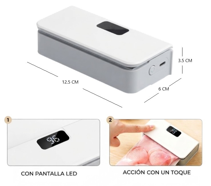 Mini Selladora Portatil D Bolsas Recargable Hogar Cocina Usb - Imagen 9