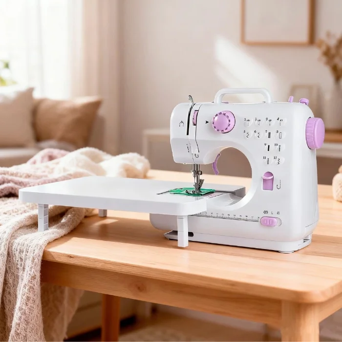 Maquina Coser Portatil Electrica Mini Luz Led 12 Puntadas Blanco
