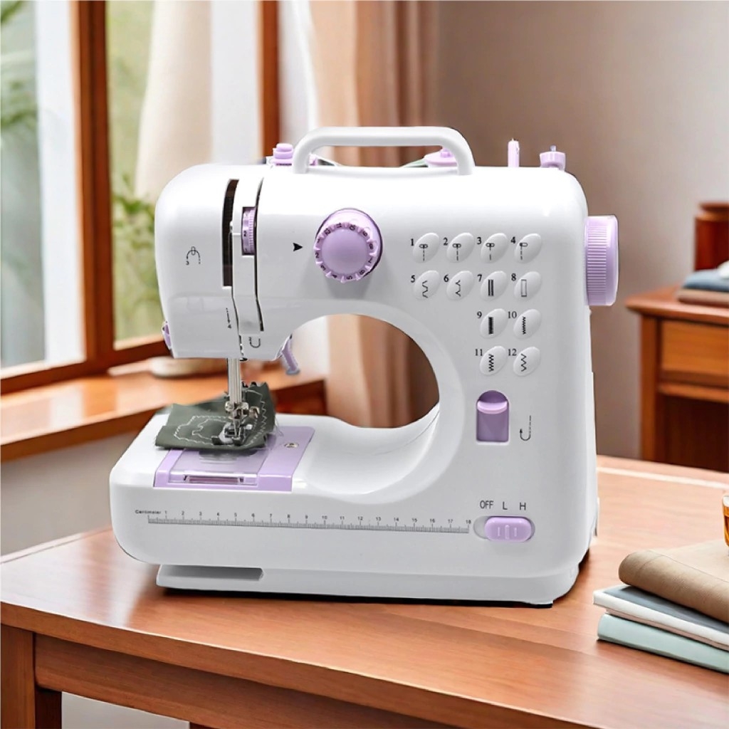 Maquina Coser Portatil Electrica Mini Luz Led 12 Puntadas Blanco - Imagen 3